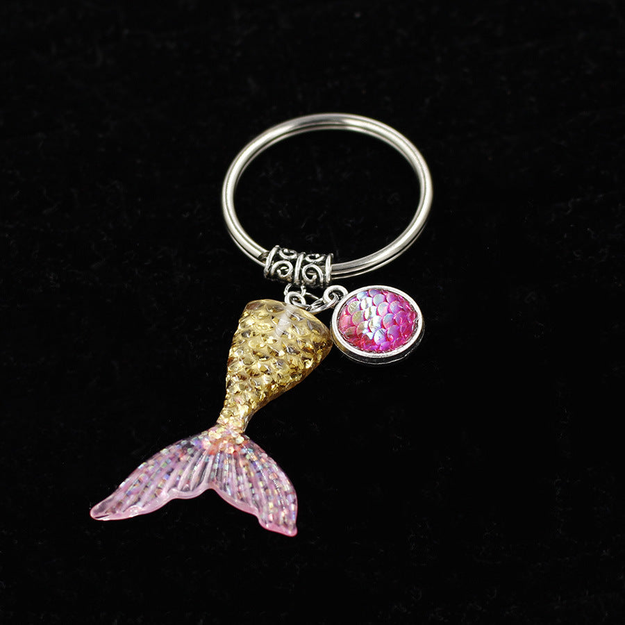 Wholesale Gradient Fishtail Alloy Keychain